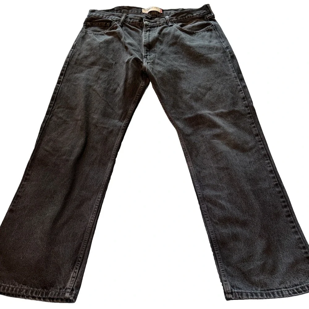 Levis 505 Black Denim Jeans Men's 40x30 Regular Fit Straight Leg 100% Cotton